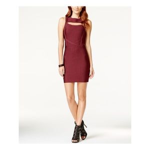 NWT MATERIAL GIRL Burgundy Body Con Dress